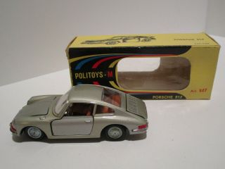 Vintage - 1/43 Politoys - Porsche 912 - 527 - Silver - Box - Made In Italy