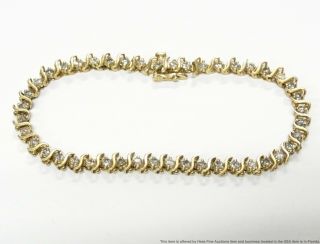 Approx 4ctw Diamond 14k Gold Bracelet S Link Tennis 11gr for Larger Wrist 7.  75in 2