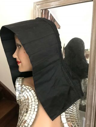Gorgeous French Antique 19th C.  Mourning Bonnet