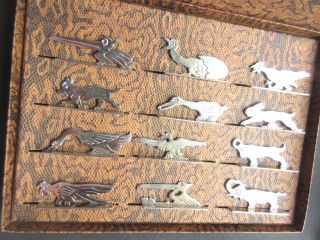 French Art Deco Set Of 12 Animal Figure Knife Rests Holders