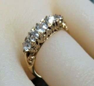Victorian 18ct Gold 5 Stone Diamond Engagement Ring.  Mine Cut Stones.  K.  Xcfeod