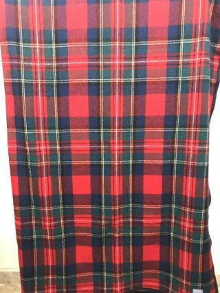 VTG Pendleton Wool Blanket Tartan Plaid Queen Made USA Bright Colors Dry Cleaned 3