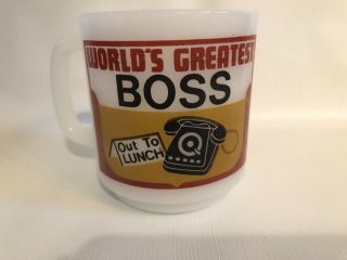 Vintage Glasbake Coffee Mug World’s Greatest Boss National Bosses’ Day