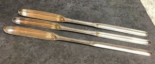 3 Vintage Elkington & Co.  Silver Plate Bone Marrow Scoop Spoons Hallmarked (j)