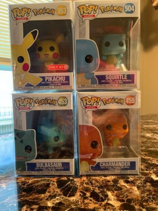 Funko Pop - Starter Pokemon - Pikachu - Bulbasaur - Squirtle - Charmander