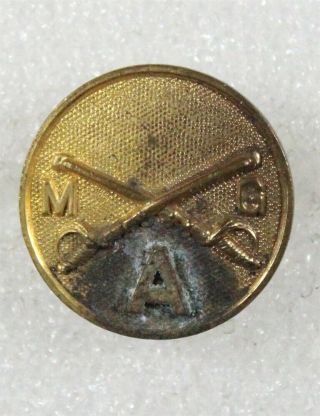 Army Enlisted Collar Disc: Troop A,  Cavalry Machine Gun Squadron - Type I Gilt