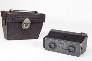Vintage C1910 " Jules Richard Verascope " Stereo Camera With Case 20
