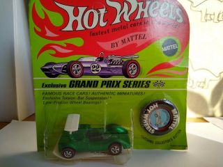 Vintage 1969 Hot Wheels Chaparral 2g Green Blister Pack Unpunched Redline