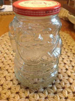 Vintage Glass Jar Kraft Grape Jelly Santa Jar 32 Oz
