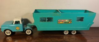 Vintage Nylint Ford Mobile Home Camper Pressed Steel Truck And Trailer