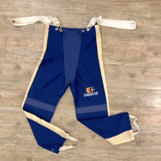 Vintage Pre Owned Cooperall Ice Hockey Pants,  Shell,  Adult Medium Blue & White