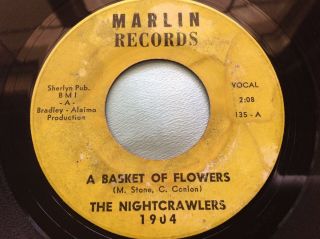 Hear Rare Garage Rock 45 : The Nightcrawlers A Basket Of Flowers Marlin 1904