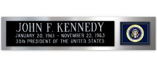 John F Kennedy Signed Photo Us President Jfk Nameplate Autographed Pic Framing