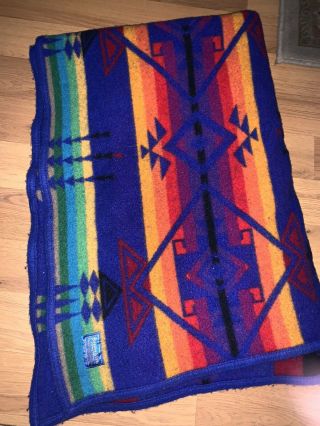 Vintage Pendleton Beaver State Wool Aztec Native American Design Blanket 68”x51”