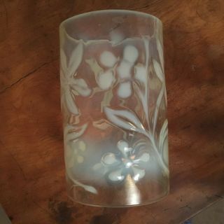 Art Nouveau Vaseline glass flowers lantern light lamp shade Powell Richardson ? 2
