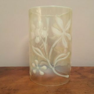 Art Nouveau Vaseline glass flowers lantern light lamp shade Powell Richardson ? 3