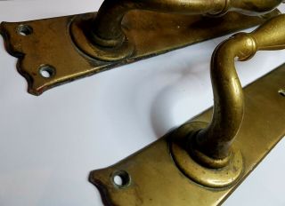 Vintage Rotating Pull Door Handles Brass LARGE Antique Pub Shop Pulls 14 