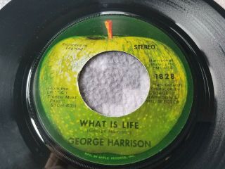 The Beatles George Harrison Apple 45 record WHAT IS LIFE,  1971 picture sleeve EX 2