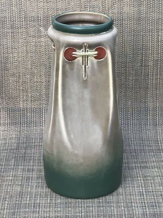 Antique Arts And Crafts Mission Porcelain Ceramic Vase Julius Dressler 1910 Ish