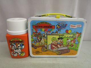 Vtg.  1977 Thermos The Funtastic World Of Hanna - Barbera Metal Lunchbox W/thermos