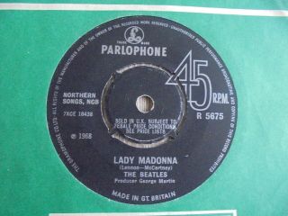 The Beatles - Lady Madonna 1968 Uk 45 Parlophone W/fan Club Insert