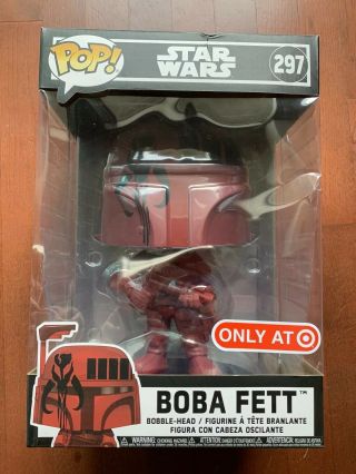Funko Pop Star Wars 10” Rare Red Boba Fett 297 Target Exclusive