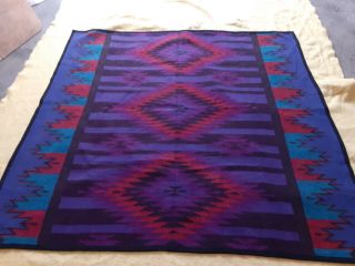 Pendleton Southwestern Navajo Native American Wool Throw Blanket Purple 56 X 54
