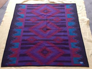Pendleton Southwestern Navajo Native American Wool Throw Blanket Purple 56 x 54 2