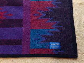 Pendleton Southwestern Navajo Native American Wool Throw Blanket Purple 56 x 54 3