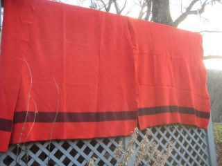 Pair Vintage Mossfield Porritts Spencer Pure Wool Red Striped Blanket 76 " X 82 "