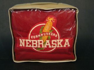 Nebraska Cornhuskers Vtg Pendleton Wool 78 X 52 Stadium Fringe Lap Robe Blanket