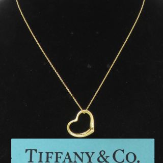 Nyjewel Tiffany & Co 18k Gold Elsa Peretti Big Open Heart Pendant Necklace
