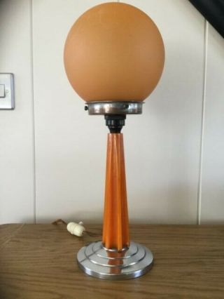 Orange Catalin Bakelite Art Deco Lamp