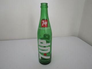 Vintage 1970s 7 Up Soda Pop Bottle 1972 Green Pint 16 Oz Acl 7up 7 - Up