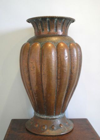 Arts & Crafts Copper Stick Stand,  Large Vase,  Urn,  Antique Umbrella Stand 55cm