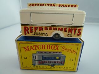 Vintage Matchbox Lesney No.  74a Mobile Canteen Refreshments Bar Box 1959