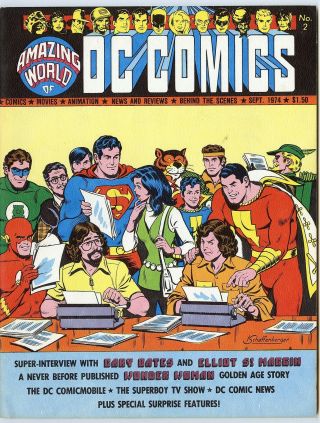 World Of Dc Comics 2 Vf/nm 9.  0 White Pages Prozine Dc 1974 No Resv