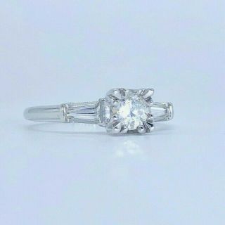 Vintage Art Deco Platinum Diamond Engagement Ring 3