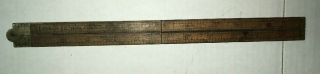 Vintage STANLEY Rule & Level Co No.  62 Boxwood & Brass 24 inch Folding Ruler 3