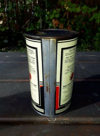 1940s Red Indian Mccoll Frontenac Imperial Quart Motor Oil can 3