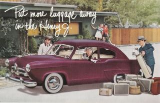 Henry J " Kaiser - Frazer " 1953 Sales Advertising Postcard