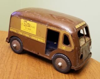 Vintage Banner Pressed Steel & Litho Jewel Tea Co.  Delivery Van Truck - Cool