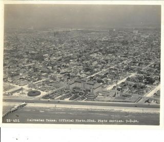 1924 Aerial View Galveston Tx Us Army Air Service Photo