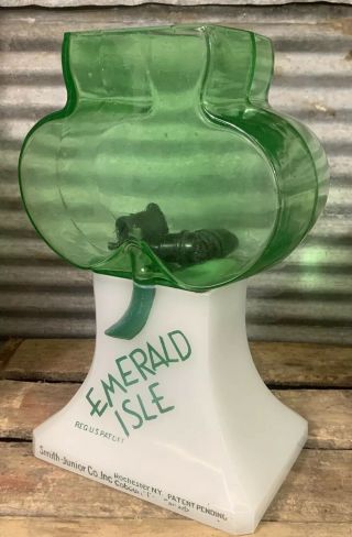 Rare Antique Vtg 20s 30s Emerald Isle Shamrock Soda Fountain Drink Dispenser Ex,
