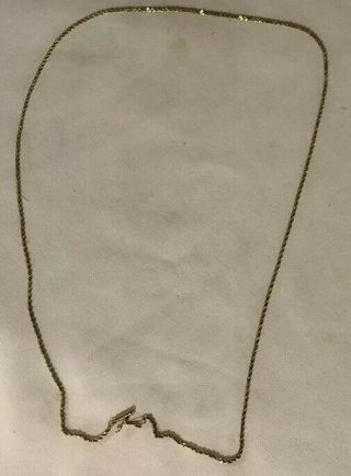 Vintage Solid 14k Yellow Gold Braided Rope Chain Necklace 24 Inches 5.  66 G