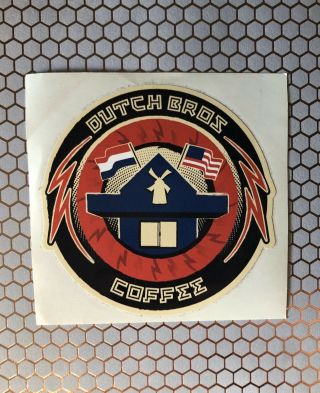 Dutch Bros Sticker Rare Vintage Coffee Shop Flags
