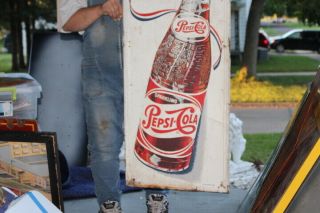 Large Vintage 1950 ' s Pepsi Cola Soda Pop Gas Station 48 