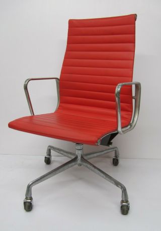 Vtg Eames Herman Miller Aluminum Group Executive Lounge Chair Swivel High Vinyl