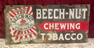 Vintage 1930’s Beech Nut Chewing Tobacco Porcelain Sign