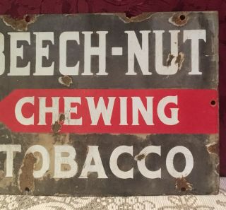 Vintage 1930’s Beech Nut Chewing Tobacco Porcelain Sign 2